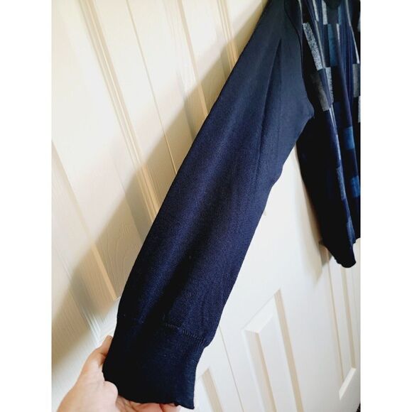 Saks Fifth Avenue Men's Sweater Size L Blue Argyle Wool Blend L/S Sweater - Picture 4 of 4